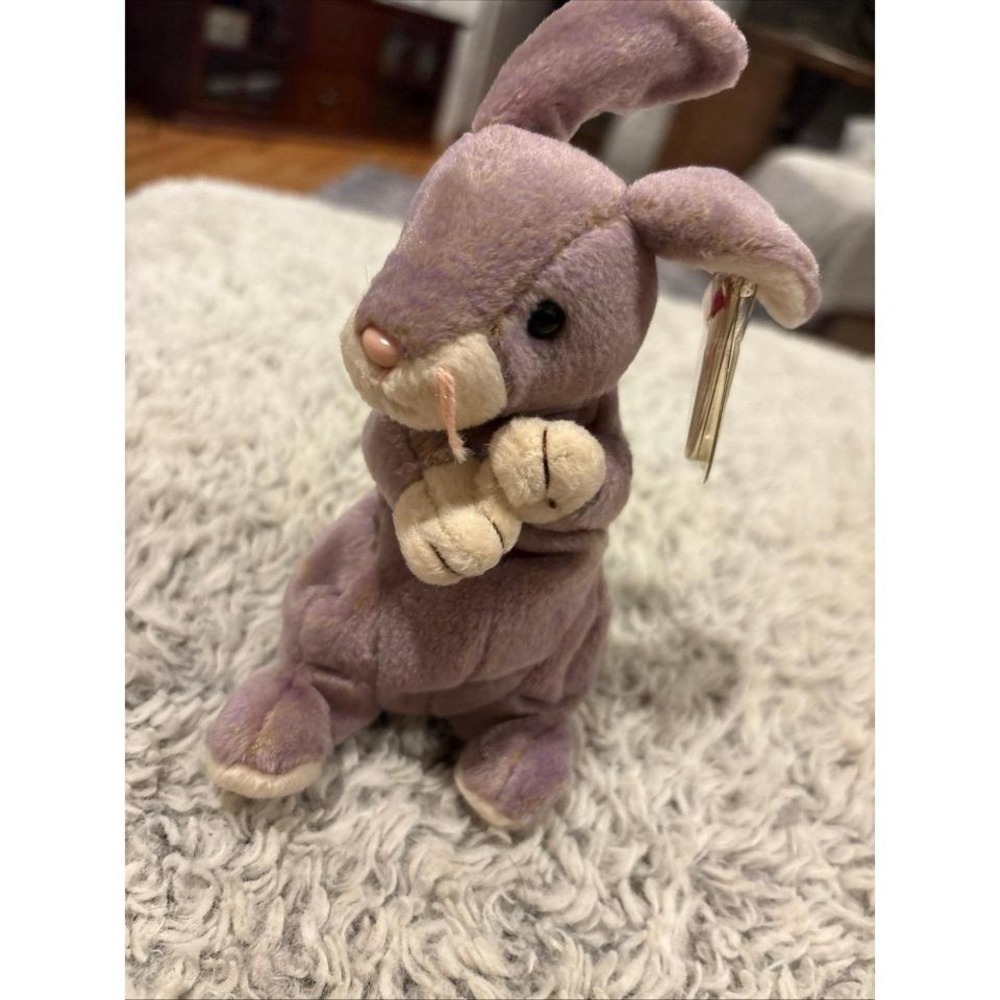 Ty Beanie Baby Hippity Bunny Kids Small Purple Good 2000 Vintage Plush Rabbit